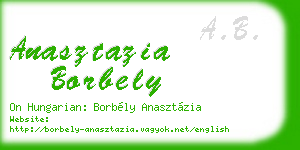 anasztazia borbely business card